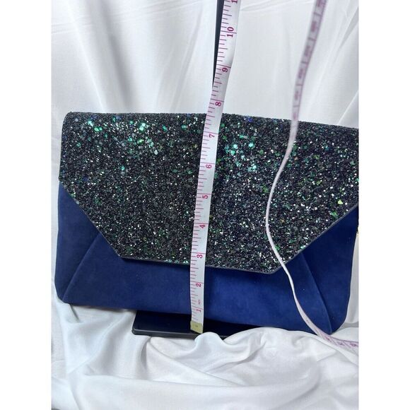 Ann Taylor Bella Glitter Navy Clutch Bling NYE NWT‎ - Picture 11 of 12